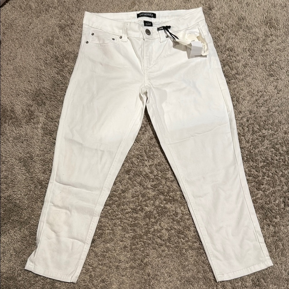 Generra Classic White Cotton Trousers